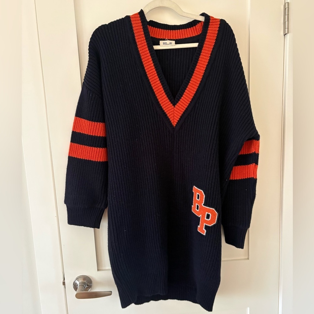 Baum und pferdgarten | navy blue v neck sweater dress tunic oversized (L?)